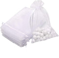 Avanti Creations White Plain Organza Return Gift Bags|Drawstring Pouches For Wedding Plain Organza Bag Plain Pouches|10X14 CMS P