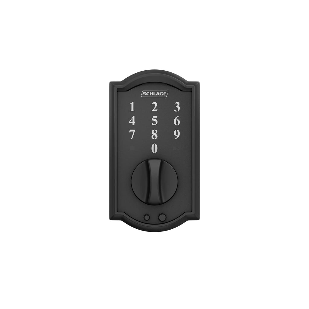 Schlage Be375 Cam 622 Touch Camelot Deadbolt, Electronic Keyless Entry Lock, Matte Black