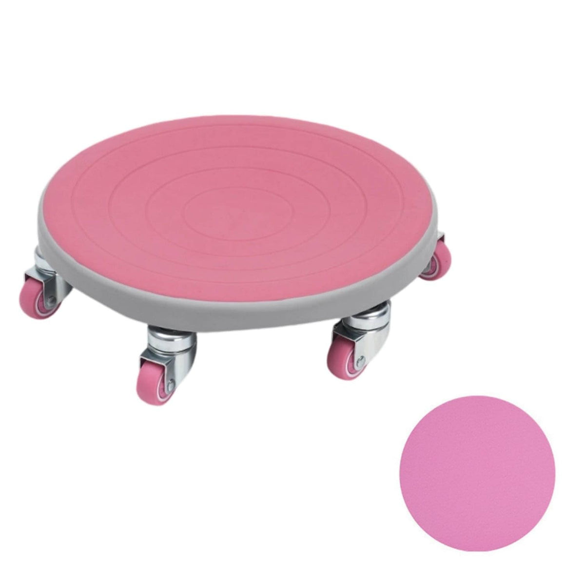 UJEAVETTE Slimline SixWheel Fitness Disc Concentric Circular Pattern Cushioned Training Disc Even Abdominal Slider Gray, Pink
