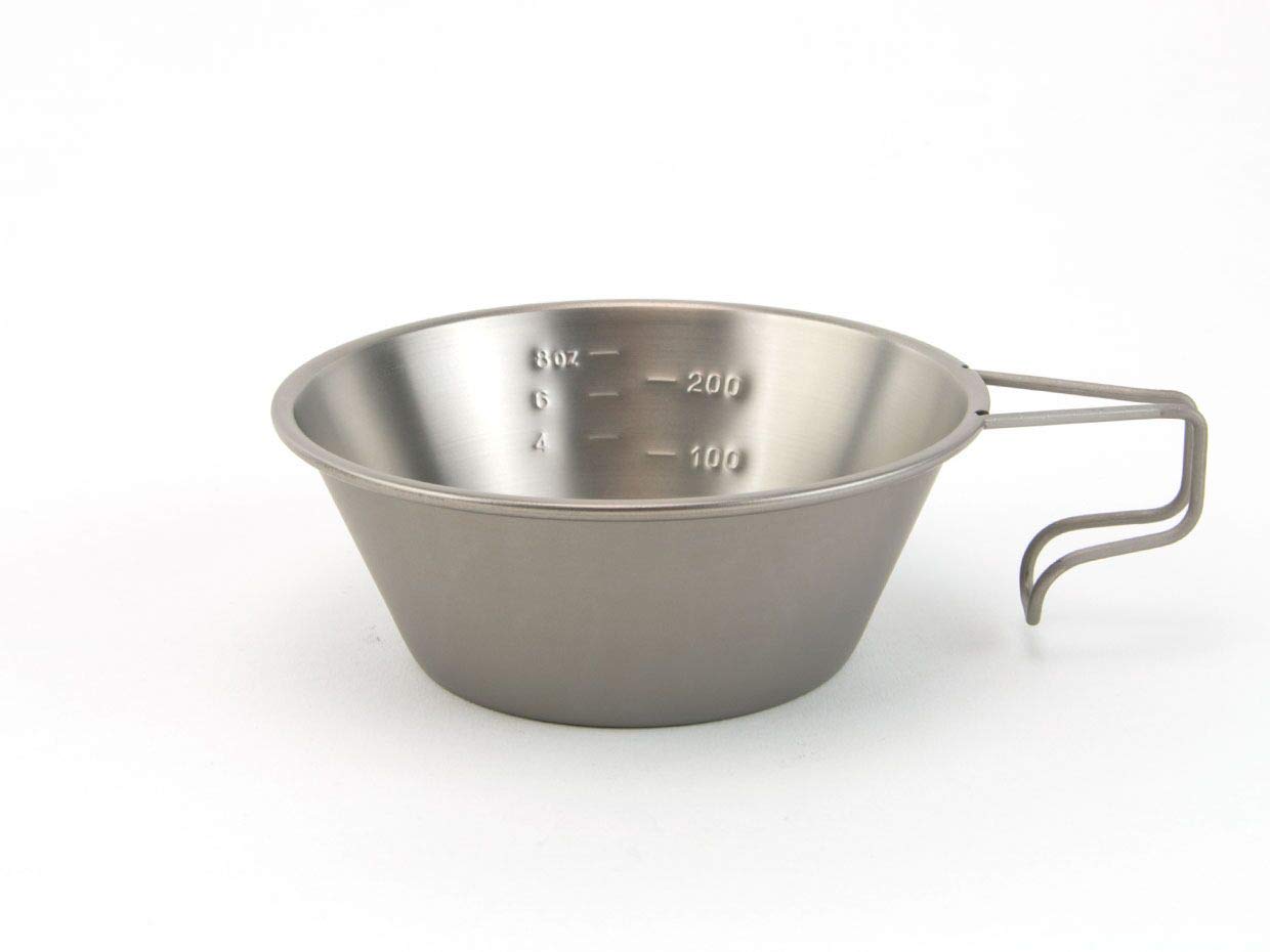 Snow Peaks Titanium Sierra Cup, E-104, Japanese Titanium, Lifetime Product Guarantee, Lightweight, Compact for Camping or Backpa