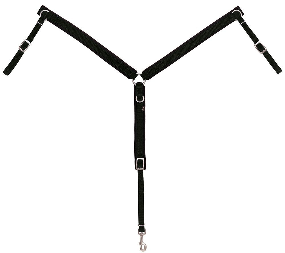 Weaver Leather Felt Lined Nylon Ring-In-Center Breast Collar, Horse Size, Black