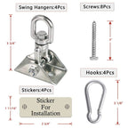 Aisto Heavy Duty Swing Hangers For Wooden Sets 2000 Lb Capacity Hammock Hanger 360 Swivel Stainless Steel Swing Hardware Accesso