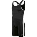 ASICS Men's T-back Performance Wrestling Singlet, Black/White, Small