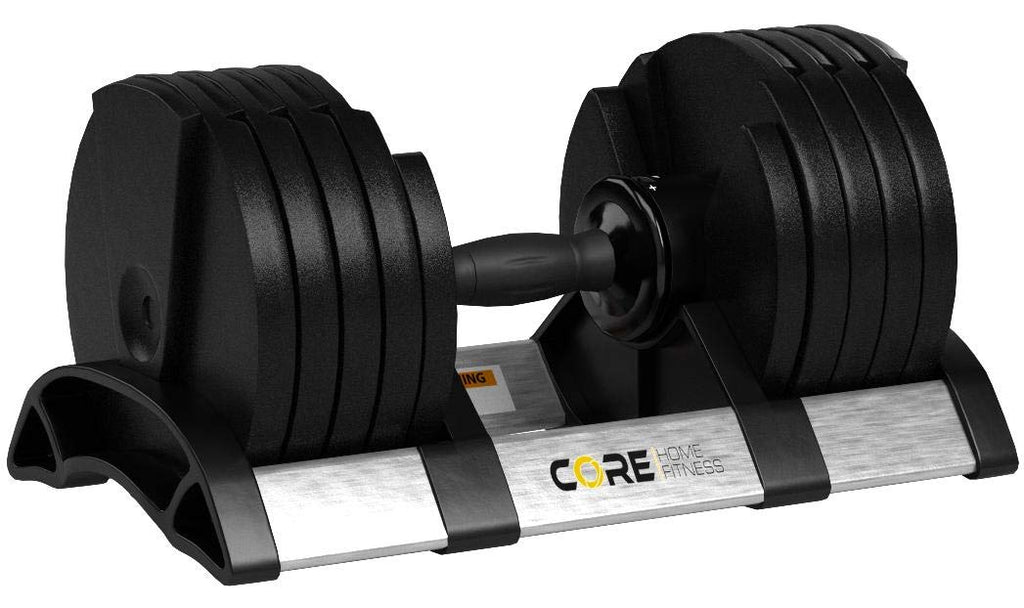 Core Fitness Adjustable Dumbbell Weight Set By Affordable Dumbbells - Space Saver - Dumbbells For Your Home