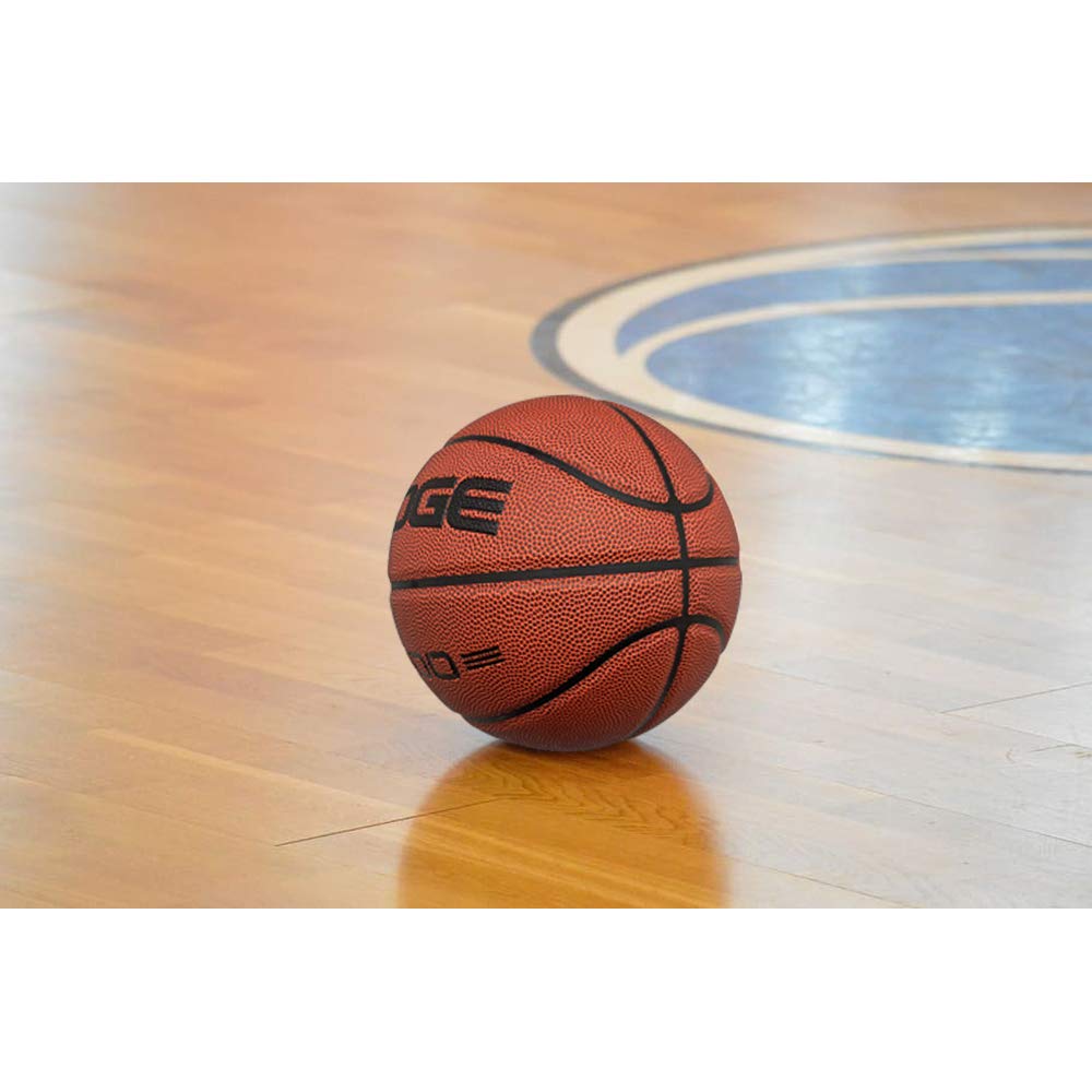 Xedge Basketball Size 5/6/7 Composite Leather Street Basketball Indoor Outdoor Game Ball With Needle,Pump And Carry Bag (Red-300