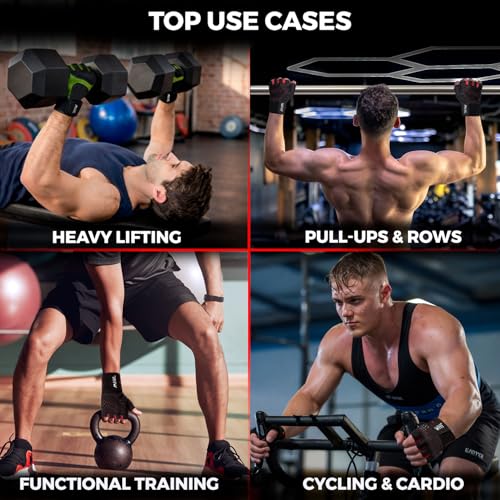 MhIL Workout Gloves for Men - Comfortable Gym Gloves for Men with Enhanced Grip for Safety and Hand Protection - Weight Lifting