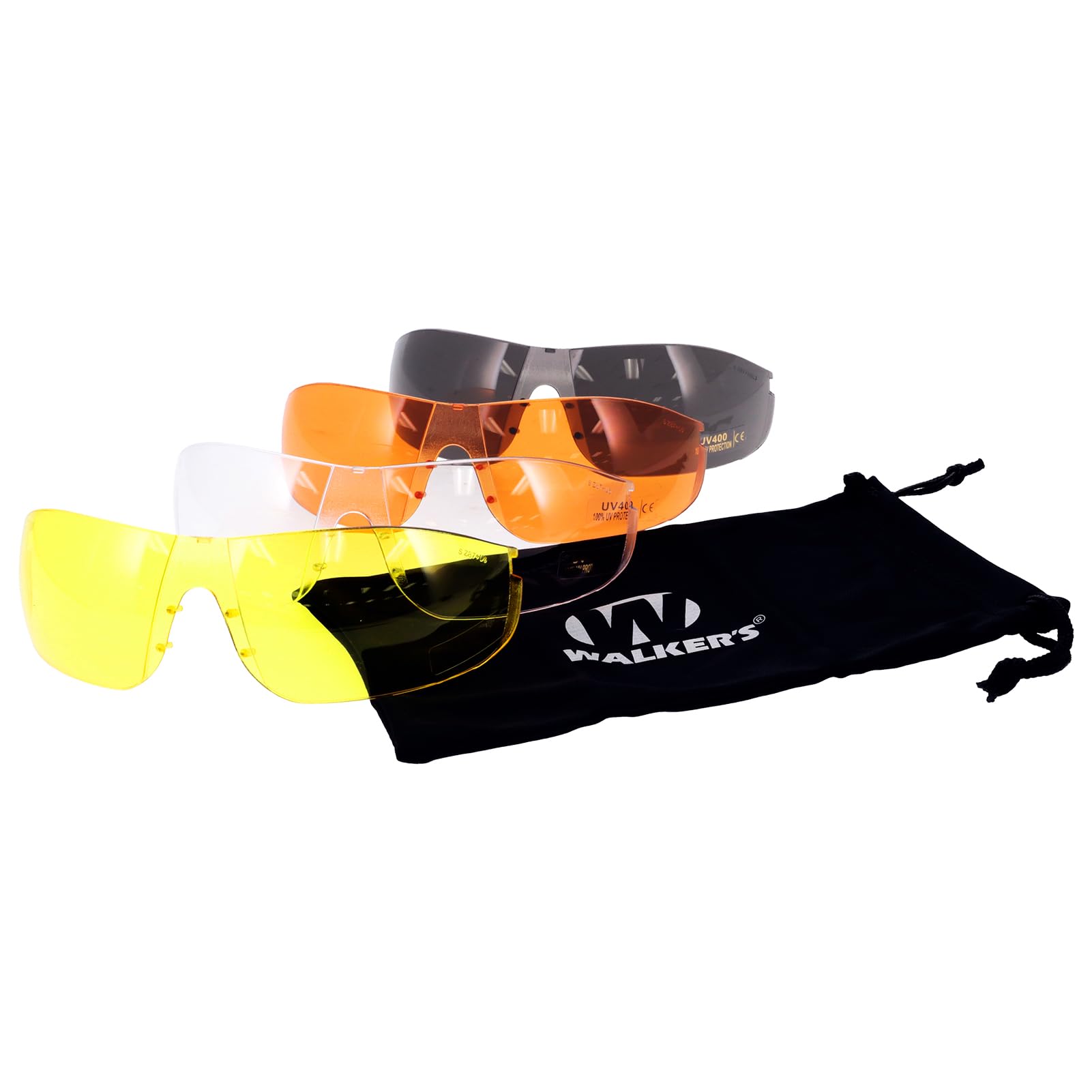 Walker'S Sport Glasses With 4 Interchangeable Lens, Impact-Resistant Durable Hunting Shooting Eye Safety Combo Kit - Includes St