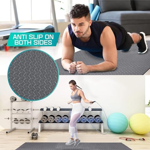 Yes4All Interlocking Exercise Foam Mats With Border - Interlocking Floor Mats For Gym Equipment - Eva Interlocking Floor Tiles J