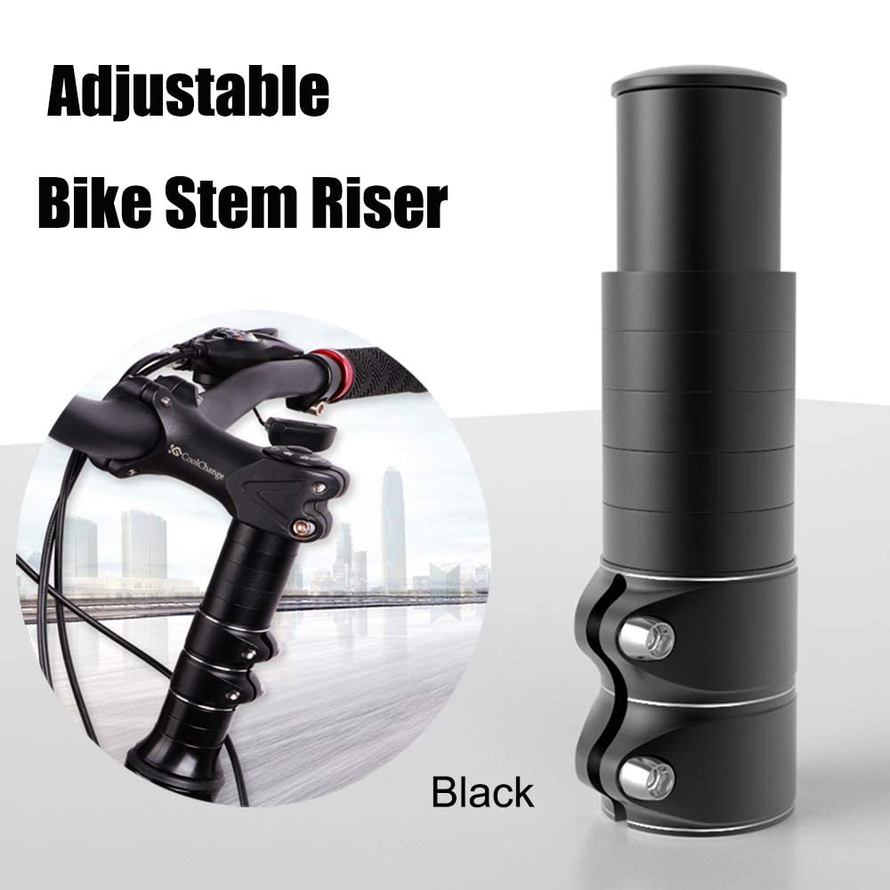 Zukka Bike Fork Stem Extender Bicycle Handlebar Stem Riser Adjustable Bike Stem Riser Aluminium Alloy Head Up Adapter 1-1/8 Inch