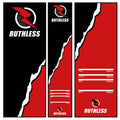 RUTHLESS Darts Mat | Heavy Duty Non Slip Durable Carpet Dart Mat for Floor Black (Red Rip)
