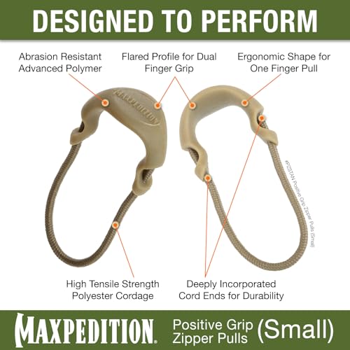 Maxpedition Positive Grip Zipper Pulls (Pack Of 6) (Small) (Tan)