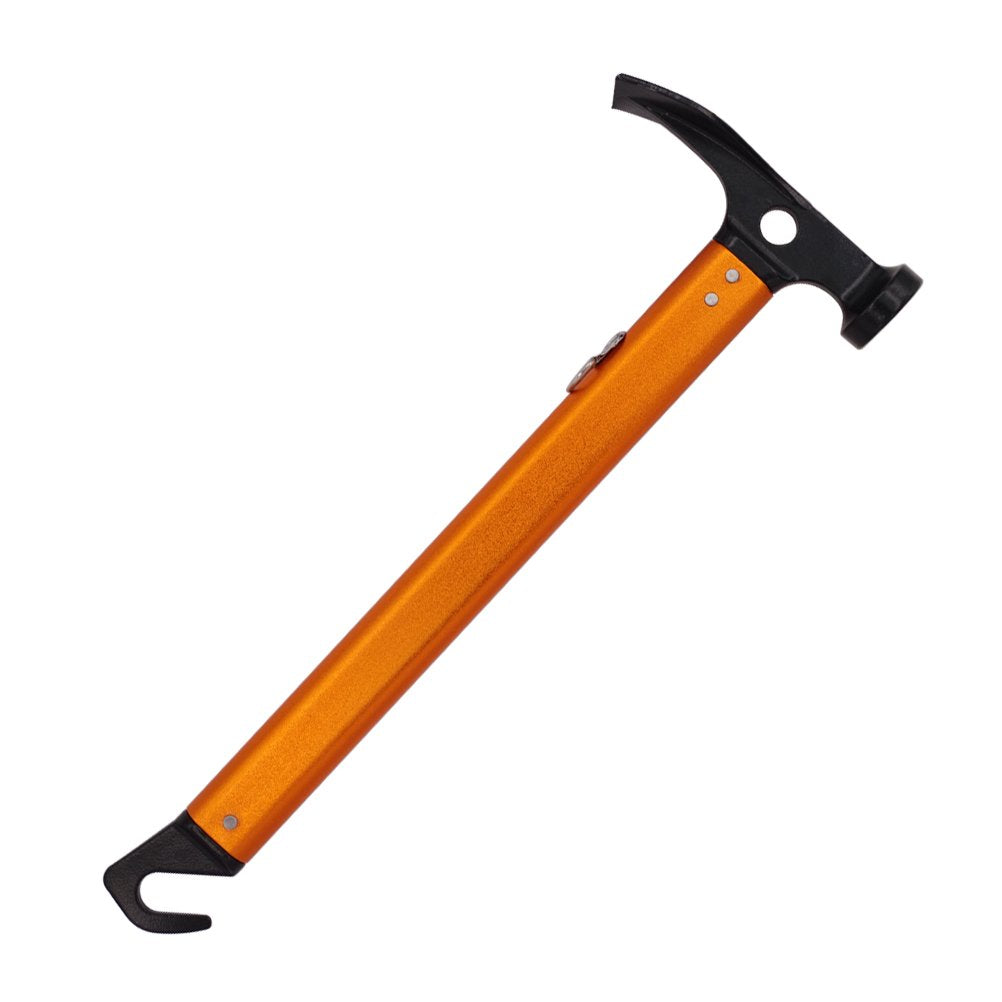 Hikemax Lightweight Outdoor Camping Hammer Aluminum Tent Hammer With Tent Stake Remover, 13-Ounce, Orange