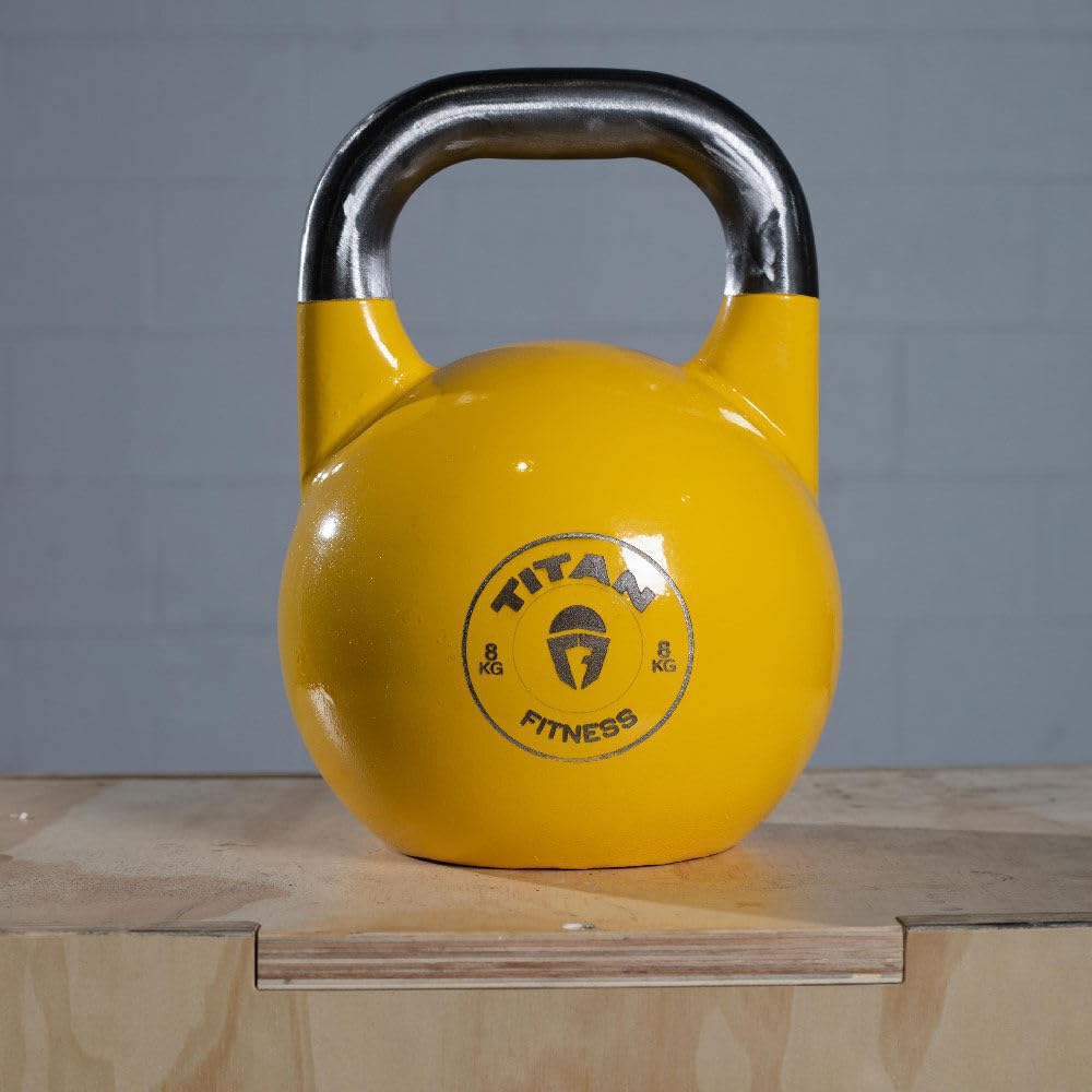 Titan Fitness 8 Kg Competition Kettlebell, Single Piece Casting, Kg Markings, Full Body Workout