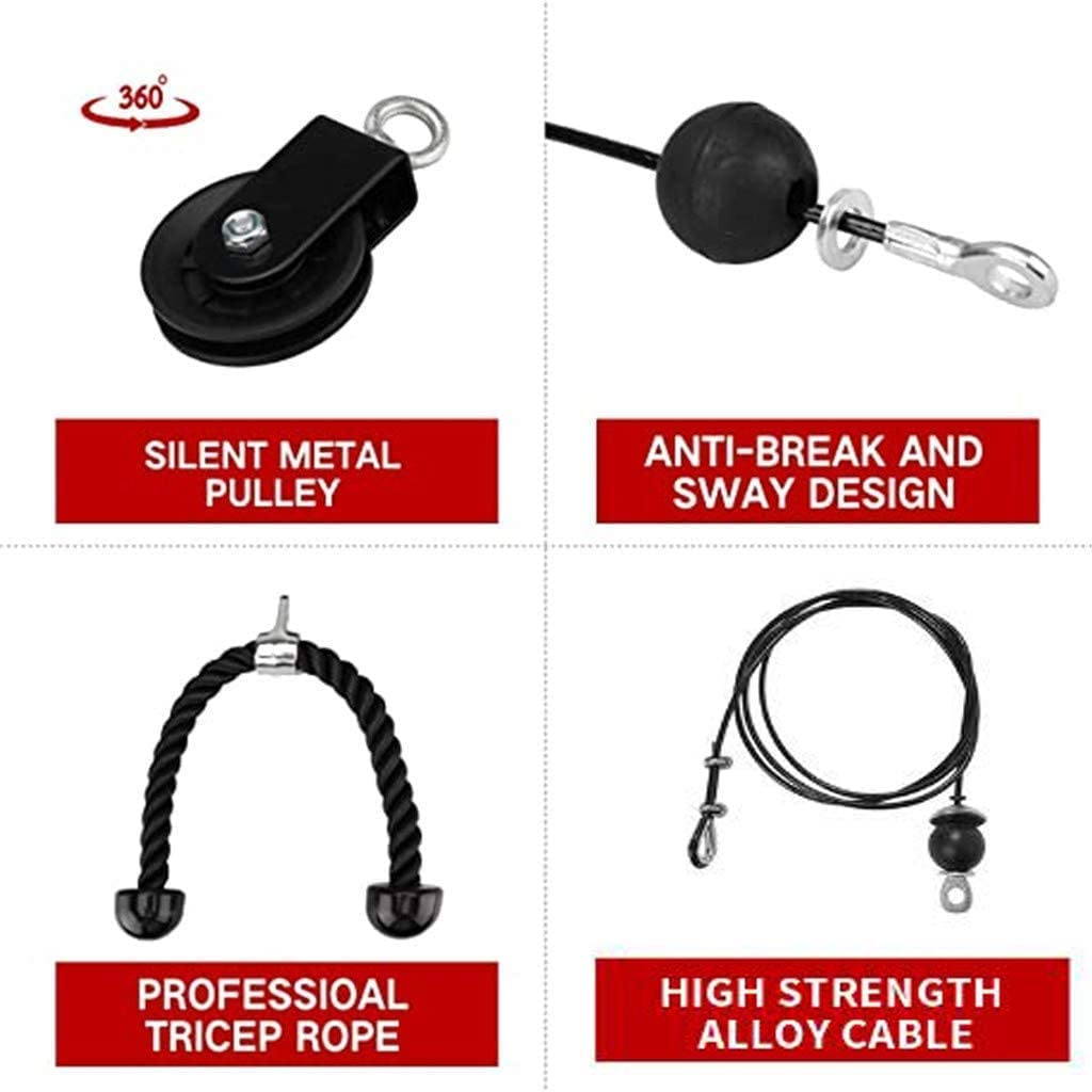 Morwealth Cable Pulley System, Lat Pull Down Weight Pulley System Gym Fitness Diy Loading Pin Weight Lifting Triceps Rope Workou