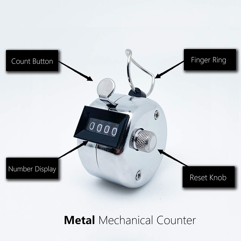 Amble Tally Clicker Counter, Metal Case Mechanical Clicker Digital Handheld Tally Counter With Nylon Lanyard