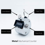 Amble Tally Clicker Counter, Metal Case Mechanical Clicker Digital Handheld Tally Counter With Nylon Lanyard