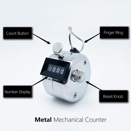 Amble Tally Clicker Counter, Metal Case Mechanical Clicker Digital Handheld Tally Counter With Nylon Lanyard