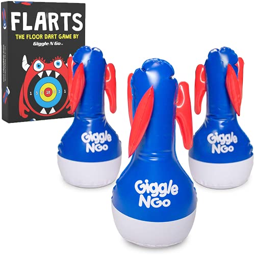 Giggle N Go Outdoor Games For Kids, Adults & Family - The Original Flarts Floor And Yard Darts Game With Inflatable Pins, Lawn P