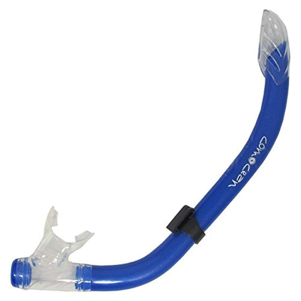 Scuba Choice Scuba Diving Comocean Free Dive Semi Dry Silicone J Snorkel With Splash Guard, Blue