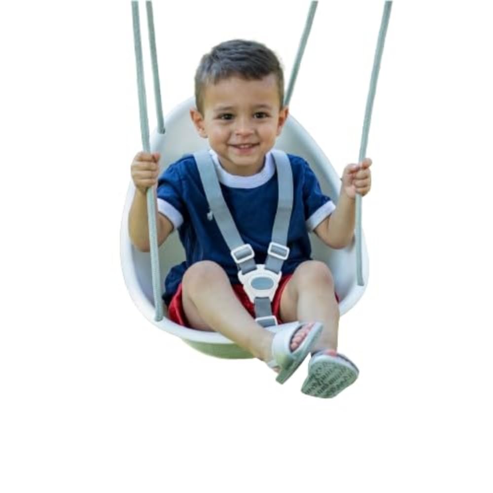 Swurfer Coconut Toddler Swing Comfy Baby Outdoor, 3- Point Adjustable Safety Harness, Secure, Safe Quick Locking System, Blister
