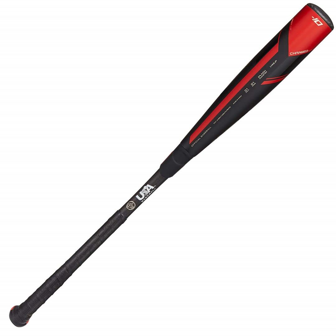 Axe Bat Avenge Pro Usa 2-5/8'' 2-Piece Composite Youth Baseball Bat Drop -10 Black/Red/Gold, 30''/20Oz
