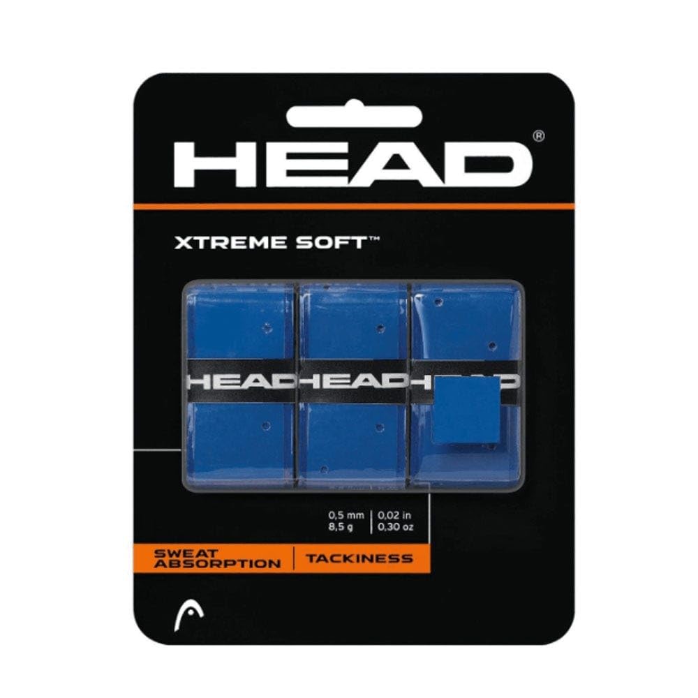 Head Xtreme Soft Racquet Overgrip Tennis Racket Grip Tape 3 Pack Blue, White, Pack Us