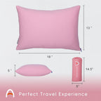 Accuratex Camping Pillow For Woman-100% Cotton Breathable Cover,Shredded Memory Foam Compressible Travel Pillow,Camping&Travel A