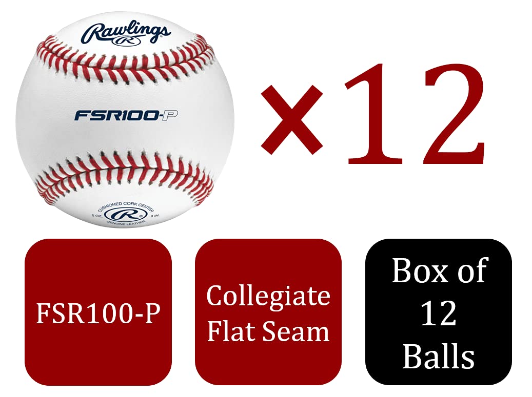 Rawlings | Flat Seam Practice Baseballs | Fsr100-P | Collegiate | 12 Count