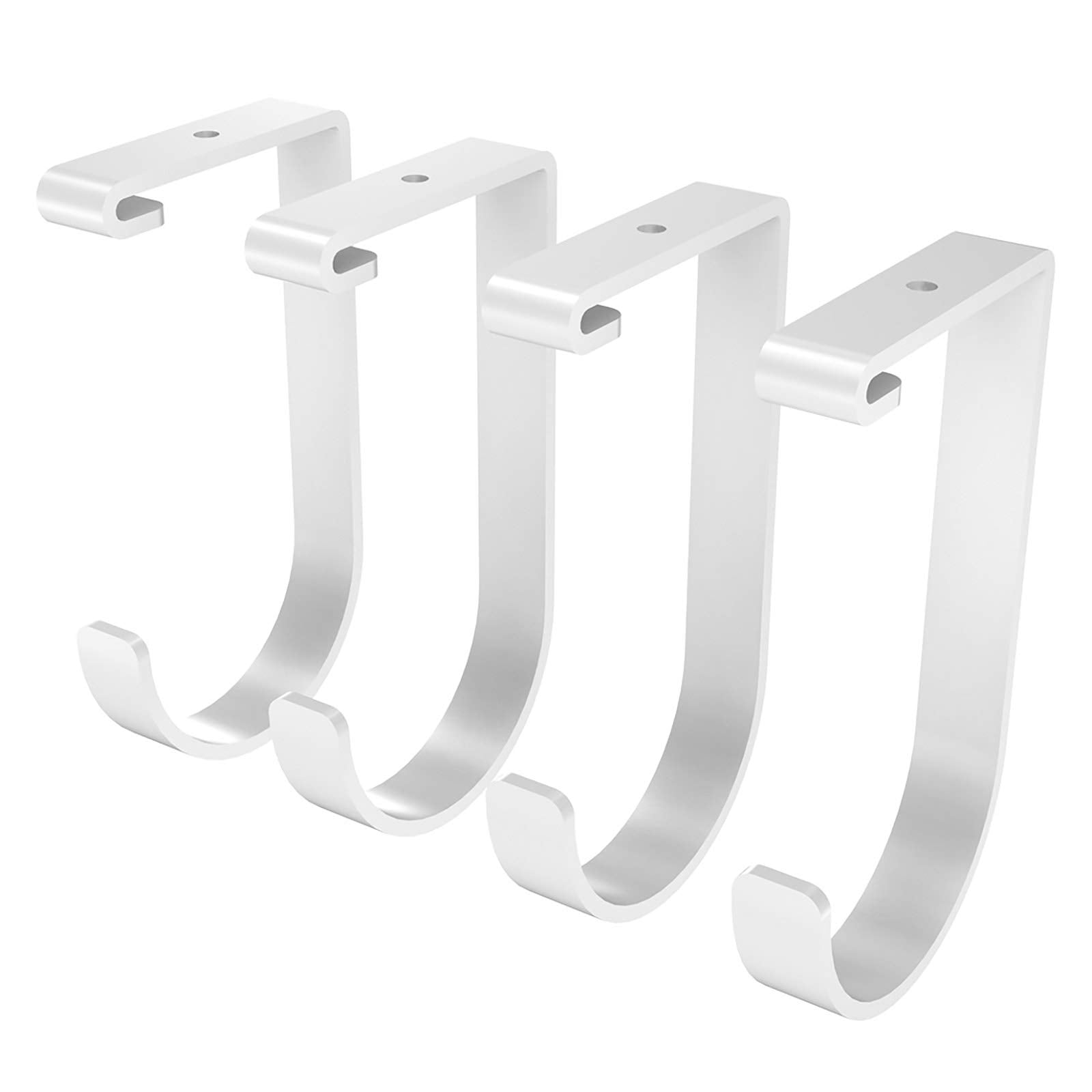 Fleximounts 4-Pack Add-On Storage Flat Hook Accessory For Garage Ceiling Storage Rack And Wall Shelving, White