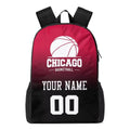 Personalized Chicago Basketball Sports Backpack Custom City Fan Gift Shoulder Bag Add Name and Number Casual Bag