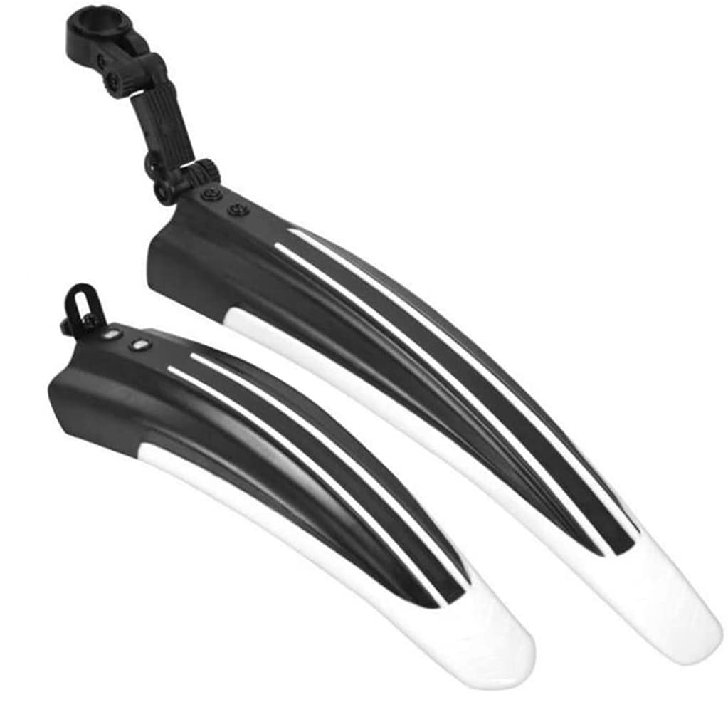 Free-fly Adjustable Road Mountain Bike Bicycle Cycling Tire Front/Rear Mud Guards Mudguard Fenders Set (White)
