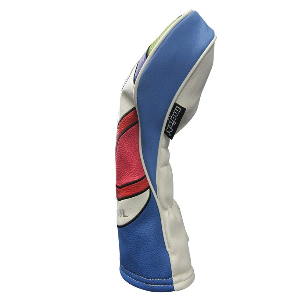 Majek Retro Golf Headcover Limited Edition Vintage Leather Style Psychedelic Colorful Groovy Custom Design #3 & 5 Fairway Wood H