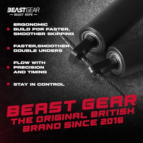 Beast Gear Speed Jump Rope - Workout Jump Ropes For Fitness, Cardio Exercise, Hiit, Mma, Muay Thai, And Boxing - Lightweight, Ad