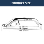 2Pcs Boat Handrail Grab Handle Polished Stainless Steel Round Tube - 12'' Long Marine Grab Handle