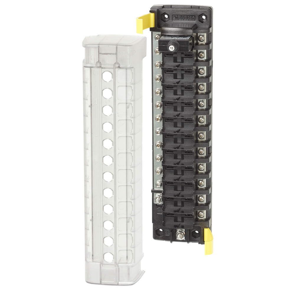 Blue Sea Systems Circuit Breaker Block, 12 Ckt, W/Ground