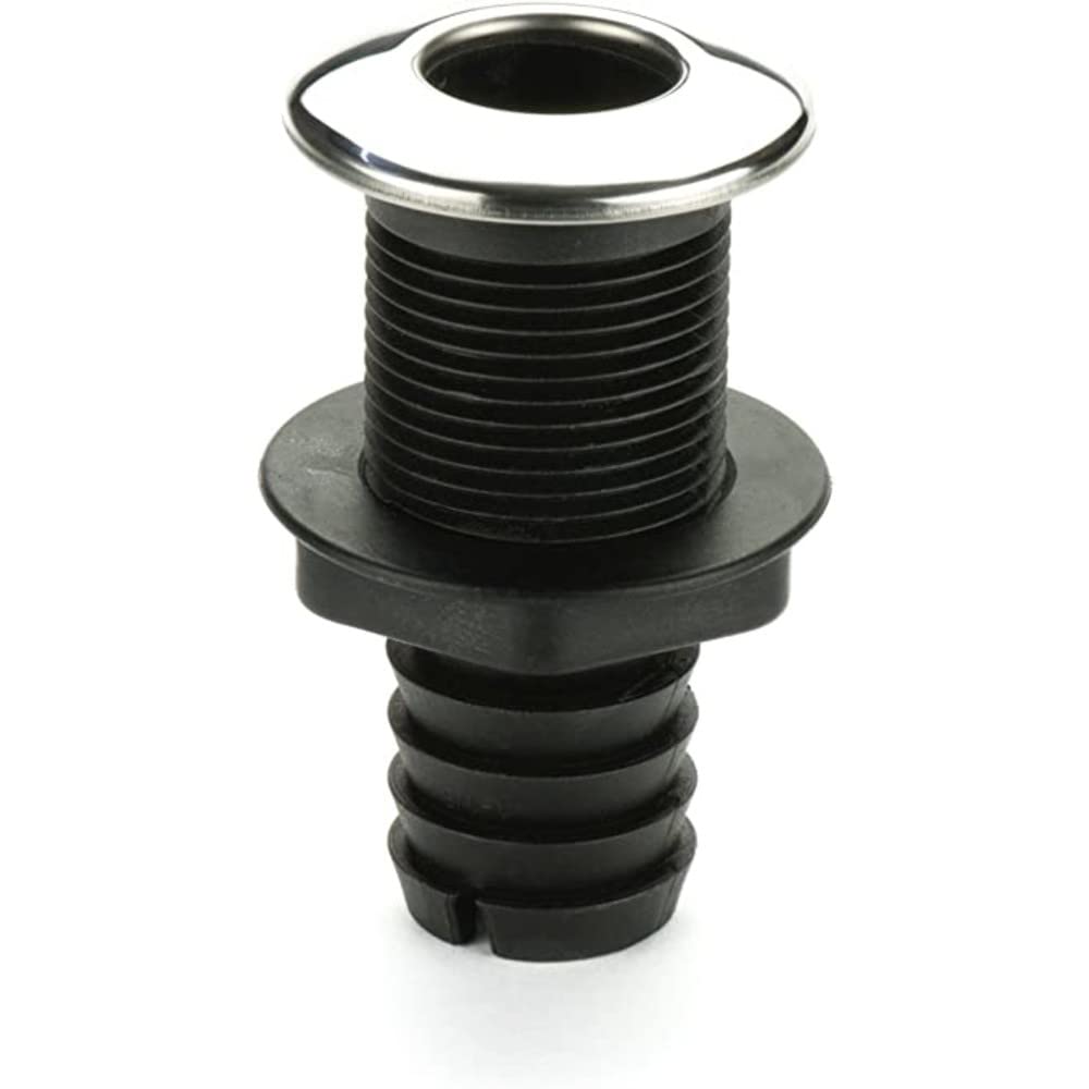 Whitecap Industries S-3803C Stainless Steel/Nylon Thru-Hull With Barb - 1-1/8'' Hose Size, Straight