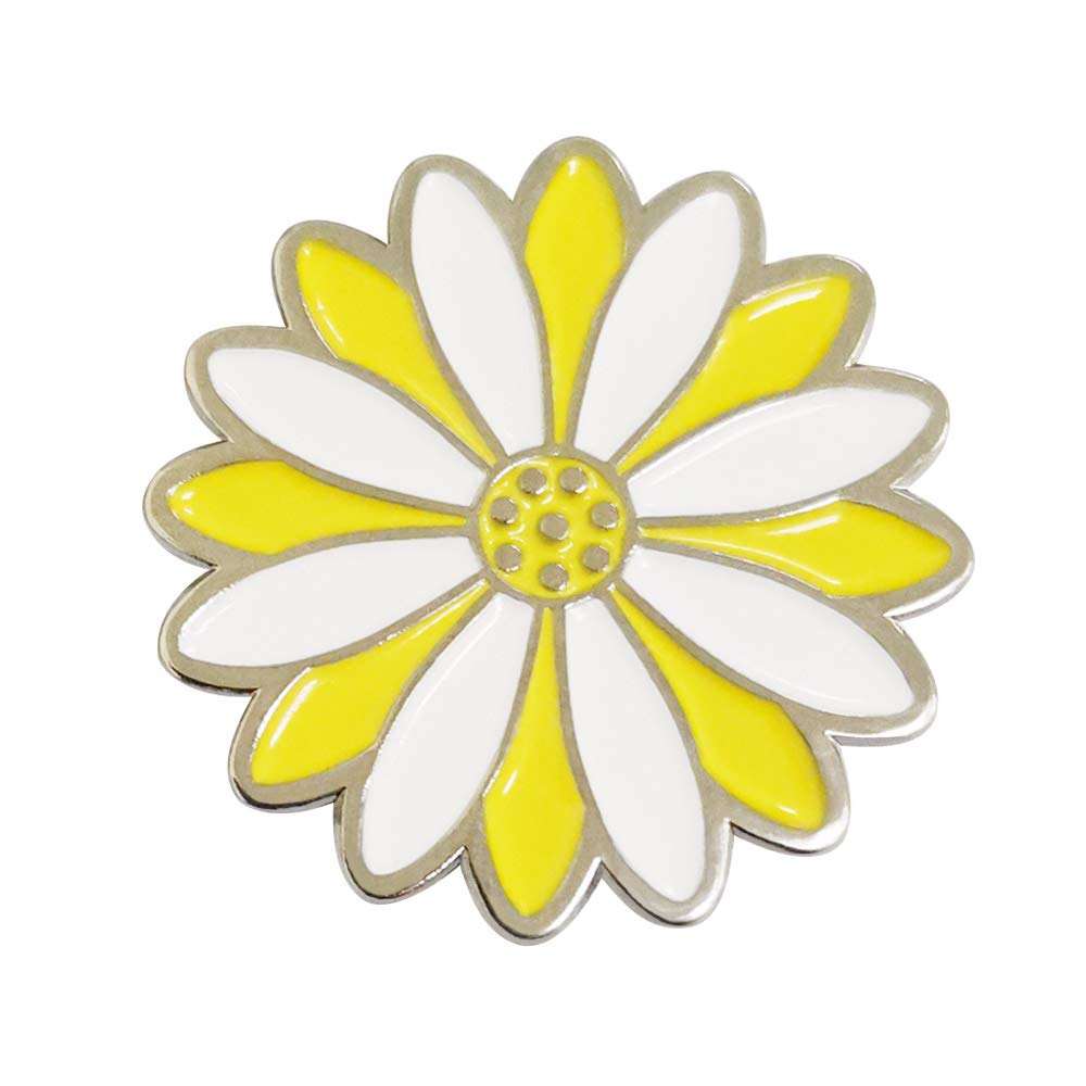 Pinmei Sunflower Golf Ball Marker With Golf Hat Clip(One Hat Clip With Two Markers)