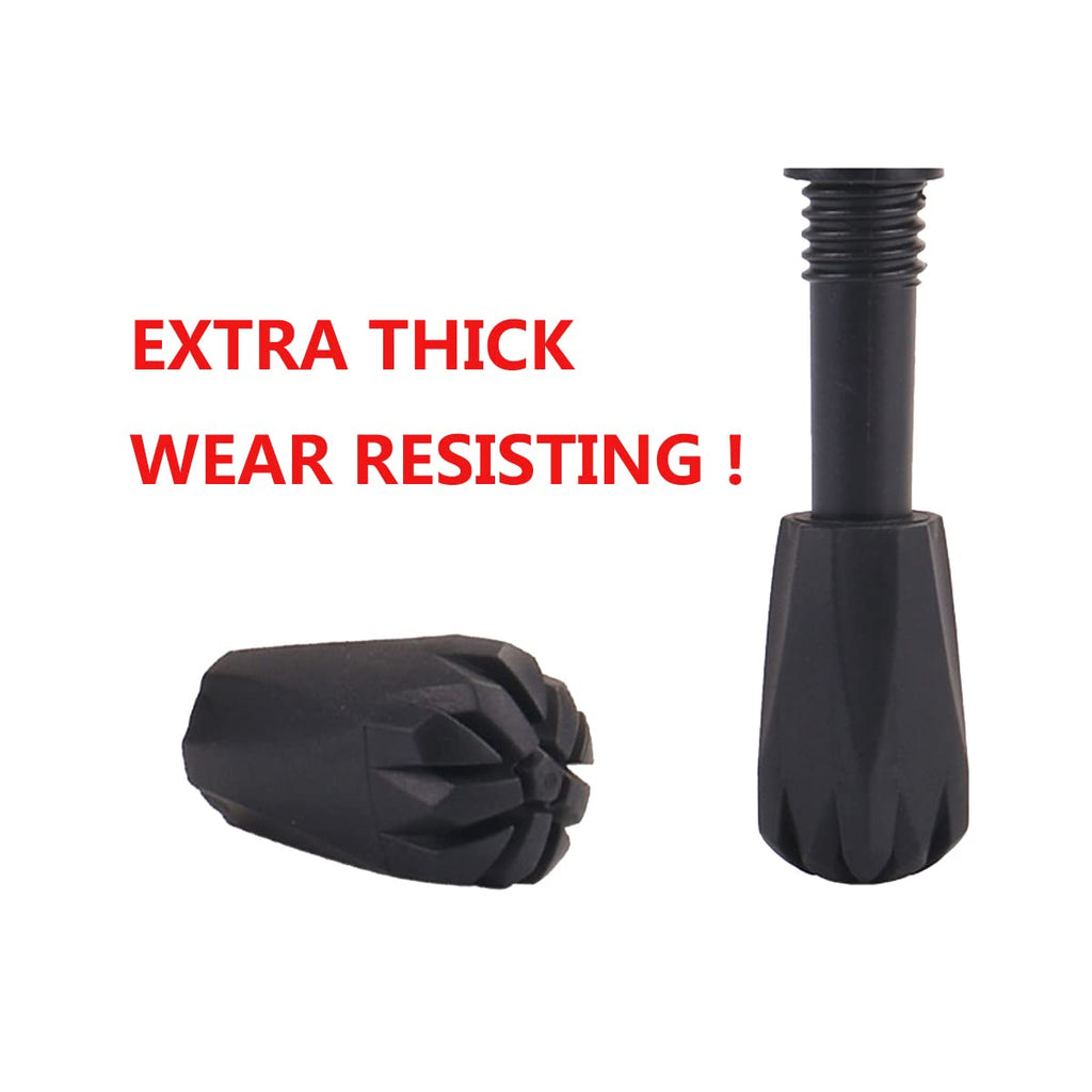 Diooid Hiking Pole Tips Extra Thick And Wear Resisting Trekking Pole Tips Replacement Pole Rubber Tip Protectors Fits Most Stand