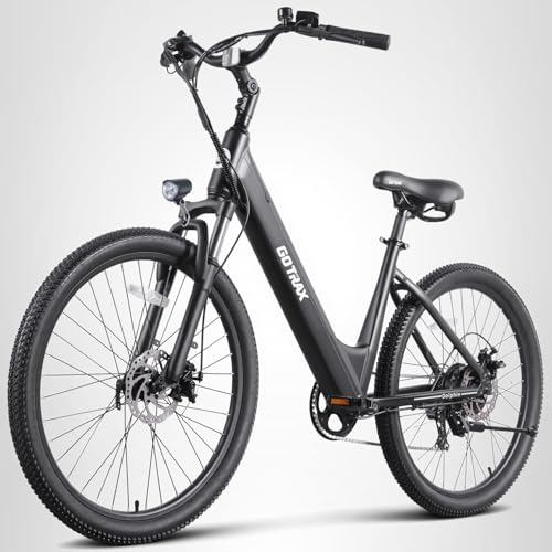 Gotrax 26 Electric Bike, Max Range 30Miles(Pedal-assist1) & 15.5/20Mph Power by 250/350W, 3 Riding Modes & Adjustable Seat, 7-Sp