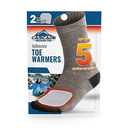 Cascade Mountain Tech Air-Activated Toe Warmers - Up To 5 Hours Of Heat, White, 30-Pack