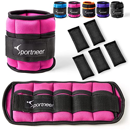 Sportneer Adjustable Ankle Weights Set 1 Pair 2 4 6 8 10 Lbs Leg Weight Straps For Women Men Kids, Weighted Ankle Weights Set Fo