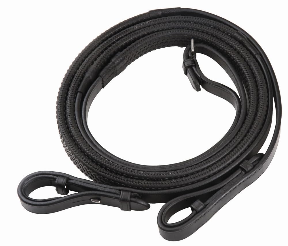 Henri de Rivel Pro Rubber Reins - Size:Horse Color:Black