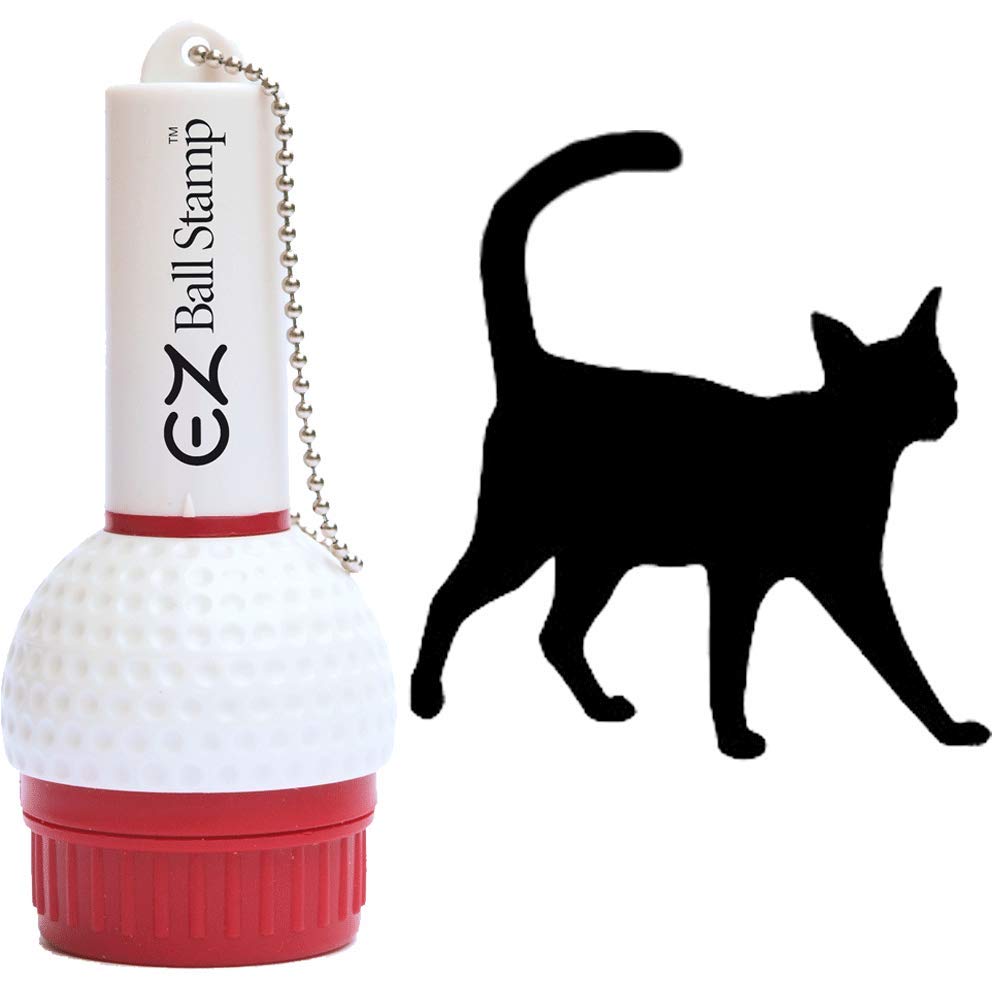 Ezballstamp Golf Ball Stamp Marker (Black Walking Cat)