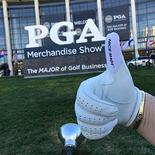 Nice Shot ''Thumbs Up White Cabretta Leather Golf Glove Mens Right Hand - Small