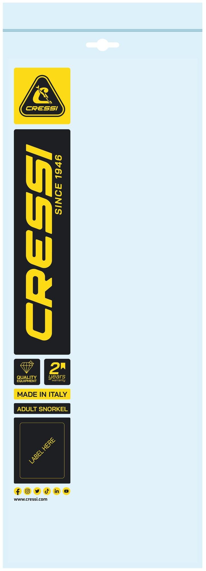 Snorkel Designed For Passionate Freedivers And Scuba Divers - America: Made In Italy By Cressi - Quality Since 1946