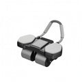 MERISHOPP Ribbed Wheels 4 Wheel Ab Roller SoftPadded FourWheel Ab Roller Curved Handle, Black
