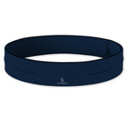 FlipBelt Classic Running Belt for Phone and Small Accessories, Exercise Waist Pouch for Women and Men, Midnight Blue, M