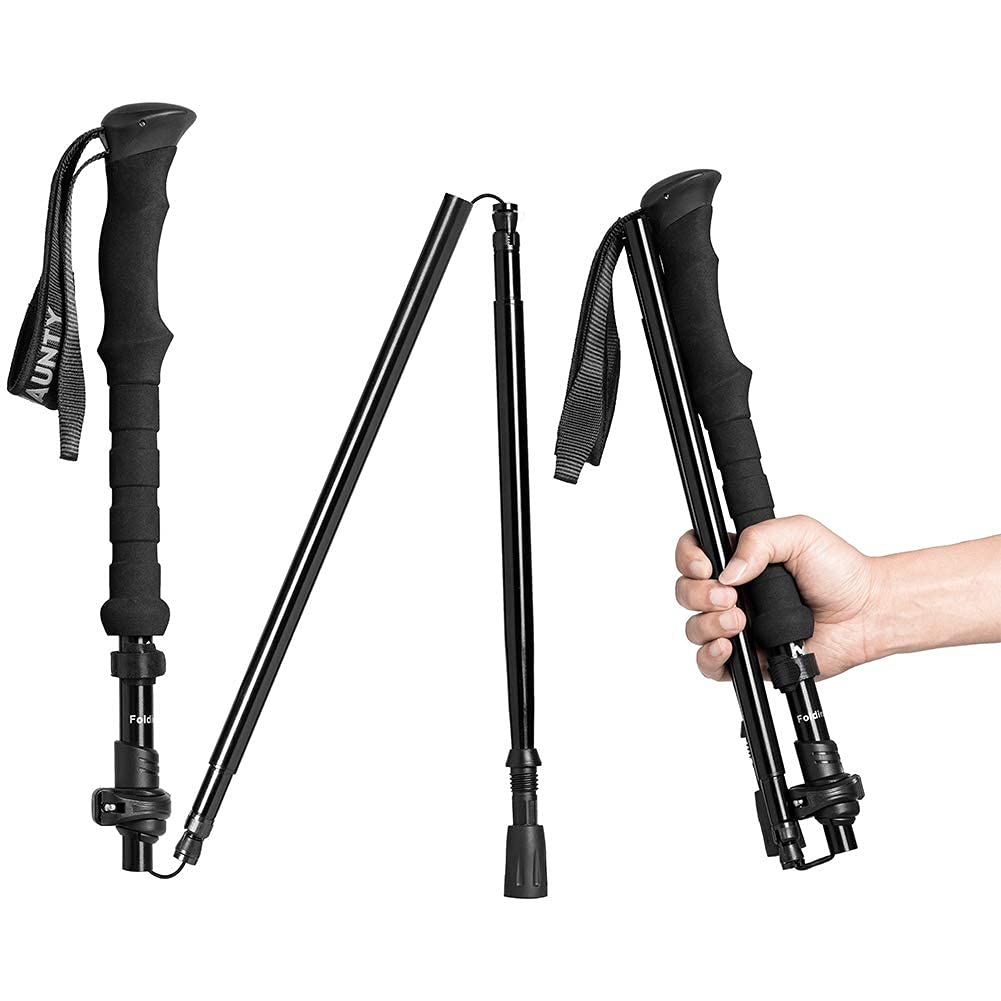 Collapsible Walking Stick For Travel, Adjustable Lightweight Trekking Trail Hiking Pole Fit For Women Men'S Height 4.9-6.3(Ft),B