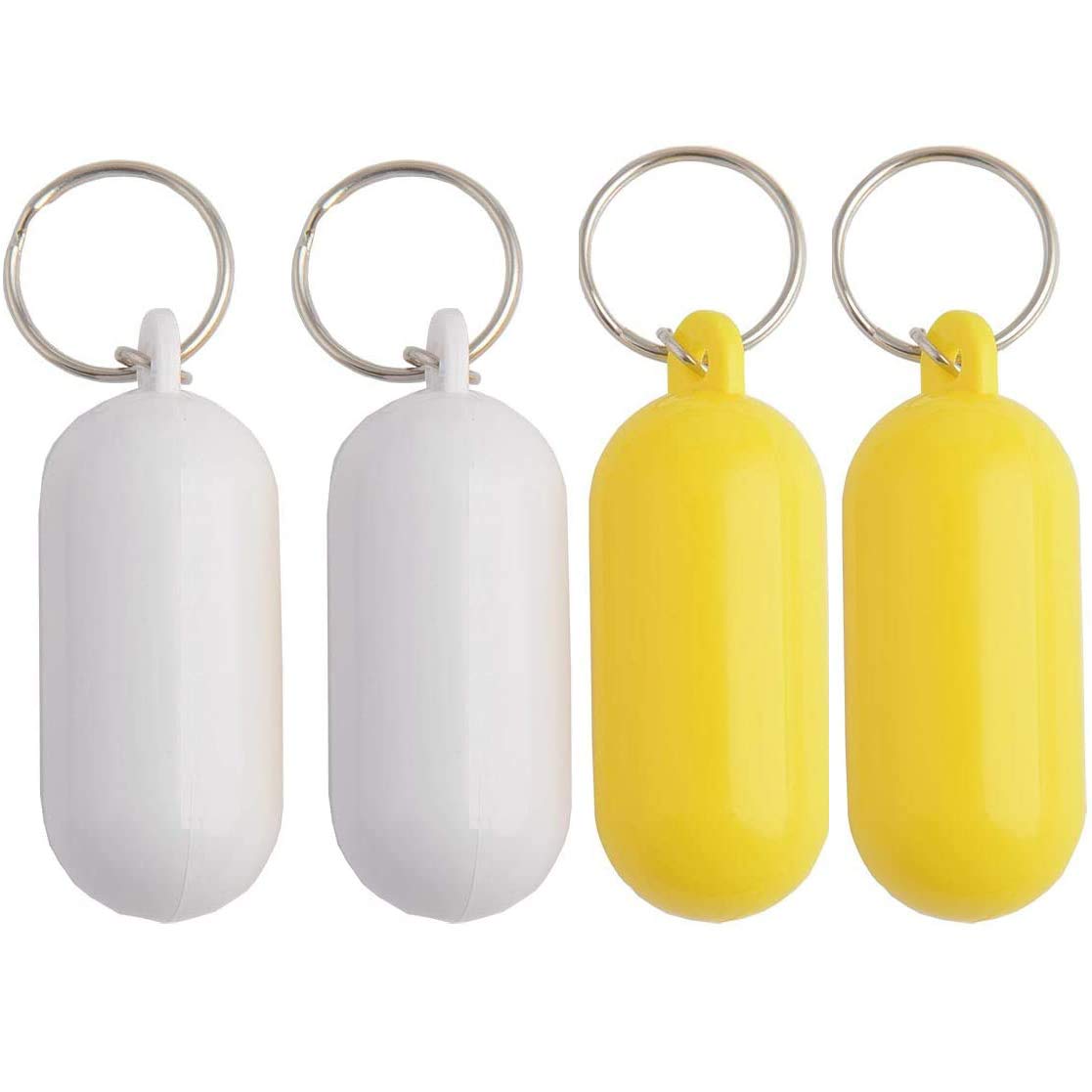 Luzen 4Pcs Plastic Floating Keychain Pill-Shape Floating Key Ring Key Float Keychain Pendant For Boating Fishing Kayak Surfing S
