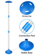 Icover Boat Cover Support Pole System-Height Adjustable Aluminum Telescoping Pole And Webbing Strap Prevent Water From Sagging